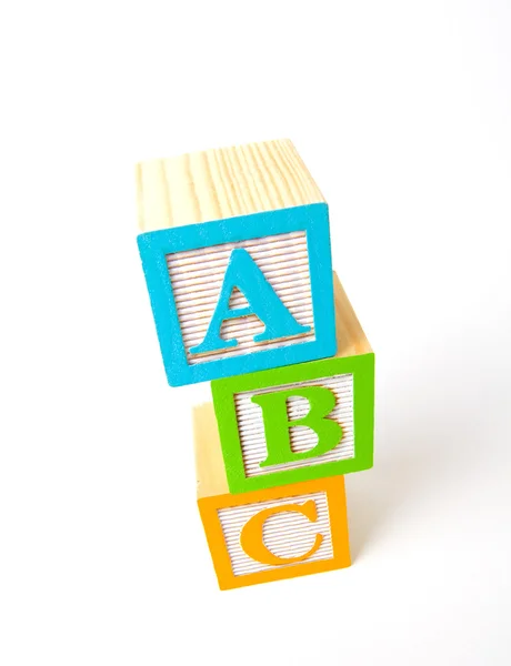 Блоки деревянные ABC — стоковое фото