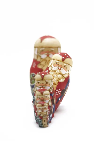산타 클로스 라인에 중첩 인형 — 스톡 사진