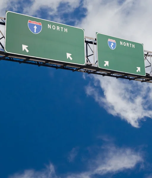 Customizable Freeway sign giving two choices — Stock Photo, Image