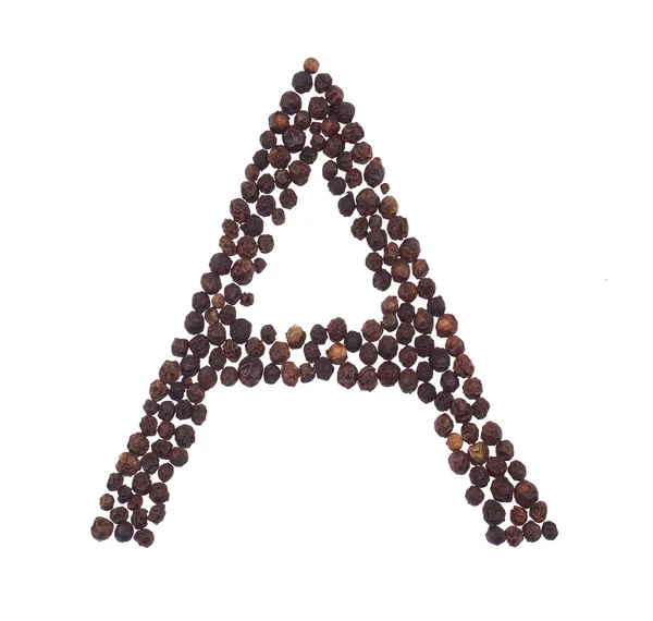 Letter A made of pepper — Stock Photo, Image