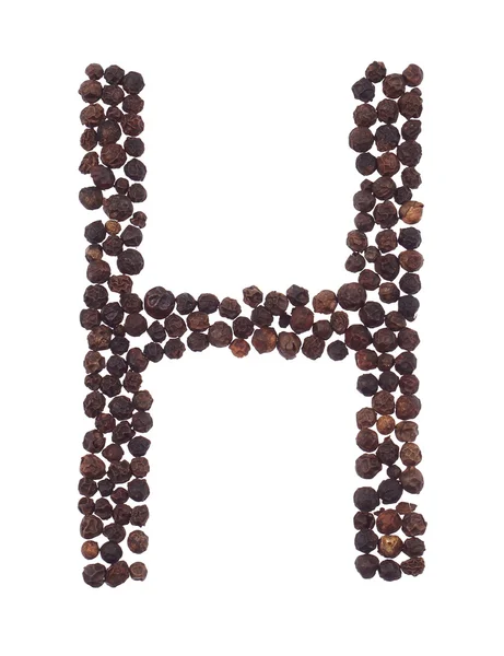 Letter H made of pepper — Stock Photo, Image