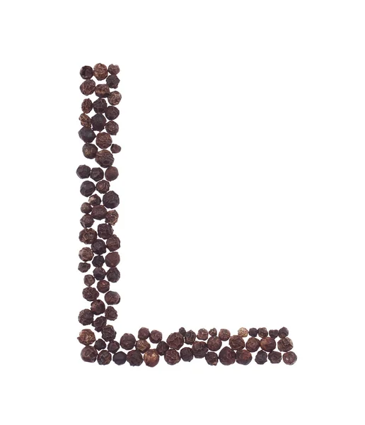 Letter L made of pepper — Stock Photo, Image