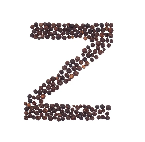 Letter Z made of pepper — Stock Photo, Image