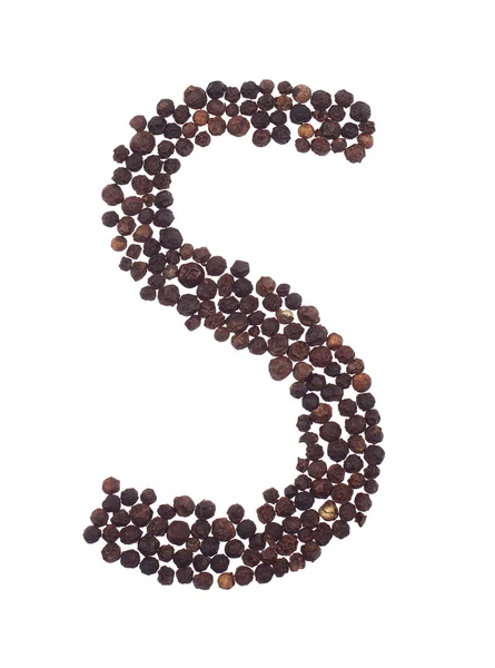 Letter S made of pepper — Stock Photo, Image