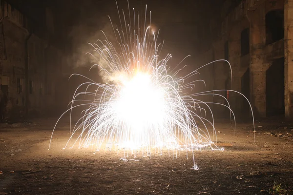 Explosion in the old hall — Stock Photo, Image