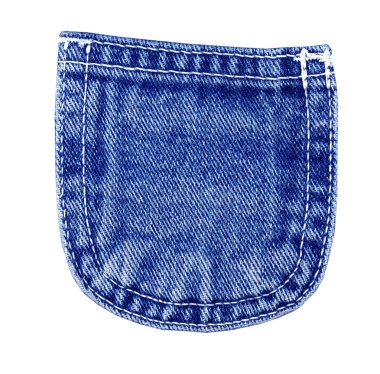 beyaz izole bir kot pantolon cebinde