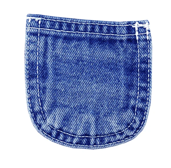 One jeans pocket isolated on white — Stock Photo, Image
