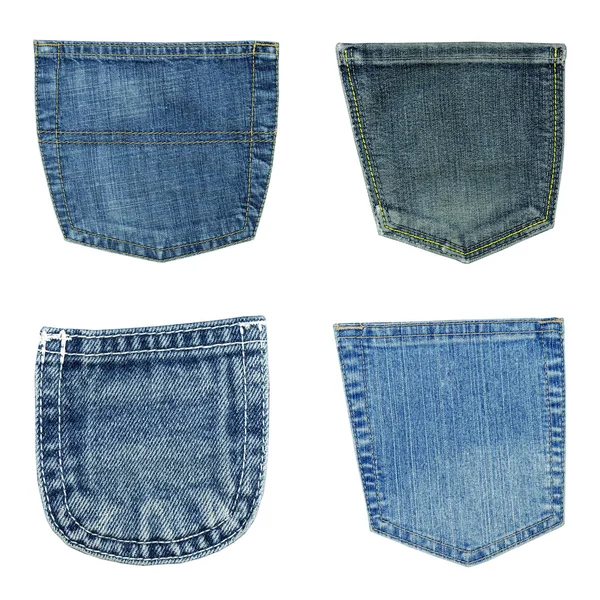 Mavi jeans cepler izole üzerinde beyaz