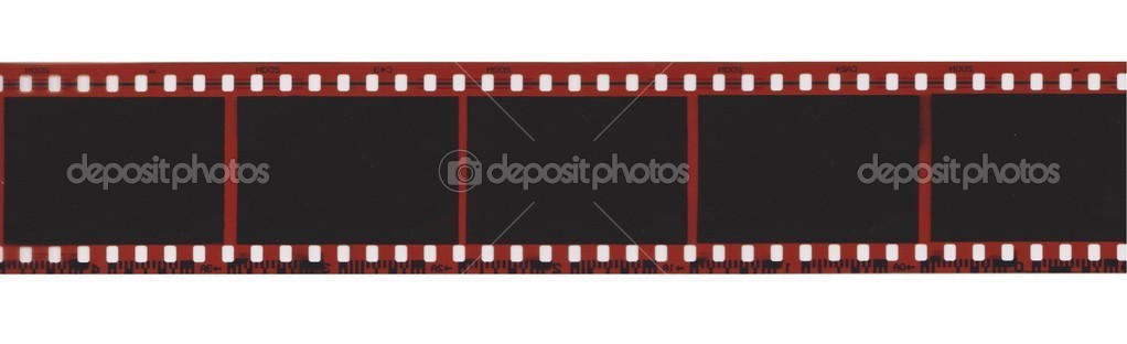 Camera film strip isolated on white