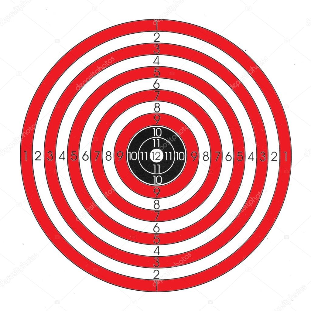 Red and white shooting target