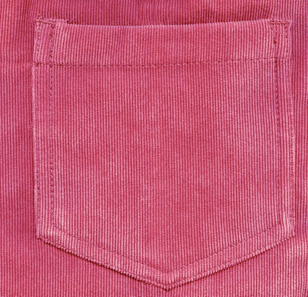 Pink corduroy texture pocket — Stock Photo, Image