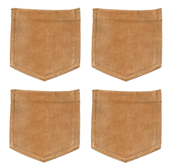 Set de bolsillos de pana marrón — Foto de Stock