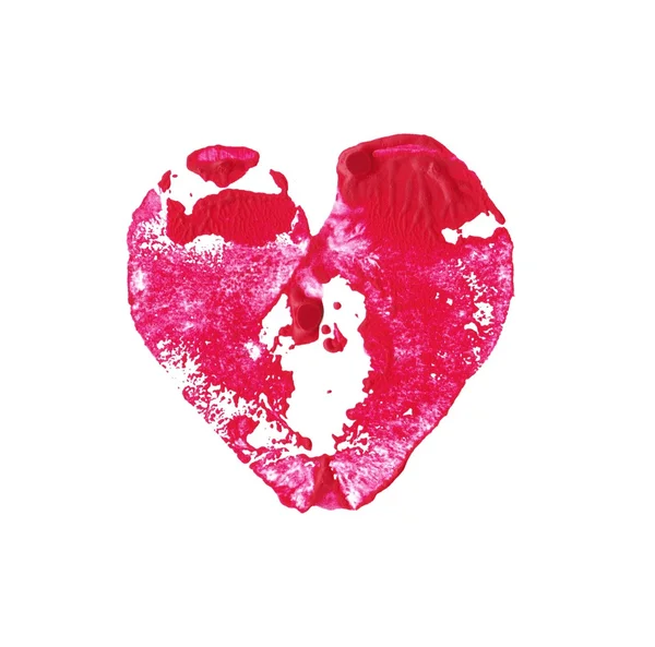 Pink heart stamp on white background — Stock Photo, Image