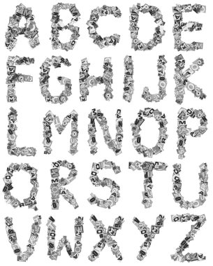 mektup, gazete kupürleri kolaj yapılmış