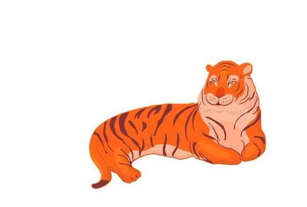 Ręczne Rysowanie Czerwony Tygrys Ilustracja Wektor — Wektor stockowy
