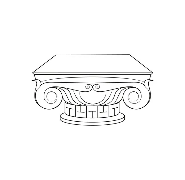 Antique colonne contour icône vectorielle. Mince ligne noire antique icône de colonne — Image vectorielle