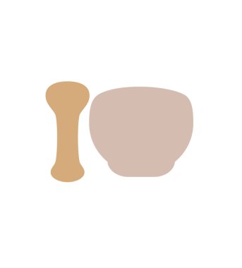 Havan topu ve tokmak ikonu. Havan topuzunun düz çizimi