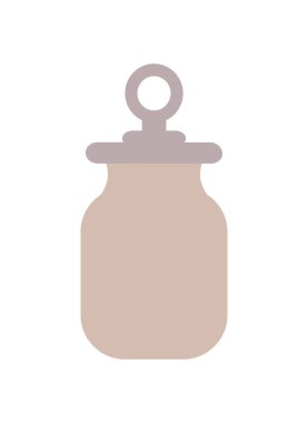 Altın kapaklı boş bir kavanoz. Kapalı - yakın plan beyaz arkaplanda izole edilmiş. Reklam için tasarım şablonu