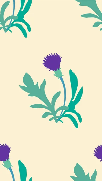 Tea party. Pattern with Cornflowers. — Image vectorielle