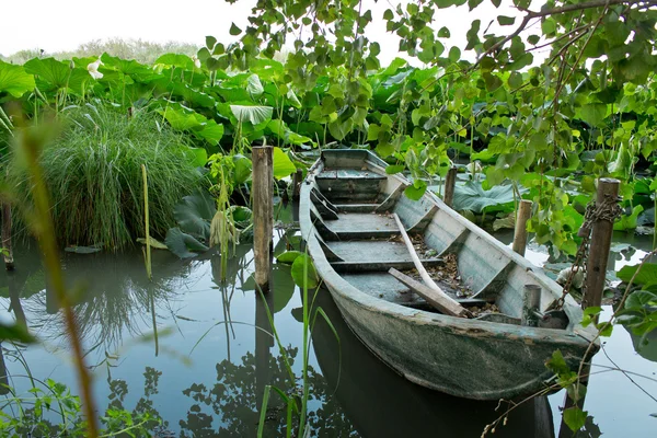 El barco en el lago — Foto de Stock