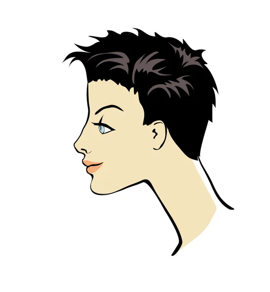 Profil von Mädchen mit Frisur — Stockvektor