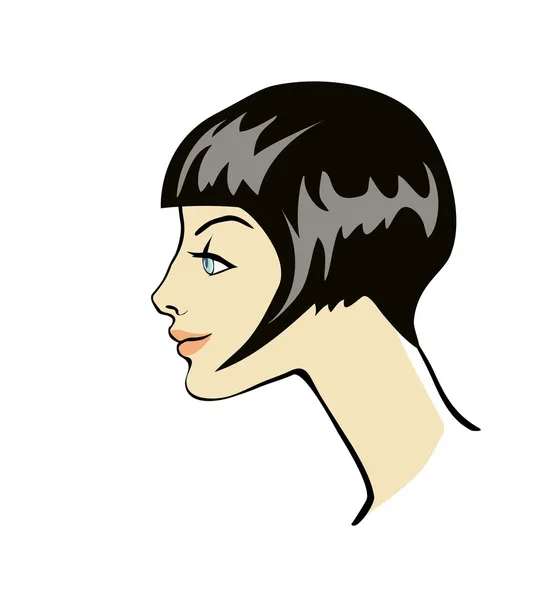 Perfil de menina com penteado — Vetor de Stock