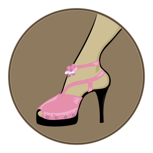 Chaussures roses talons noirs minces — Image vectorielle