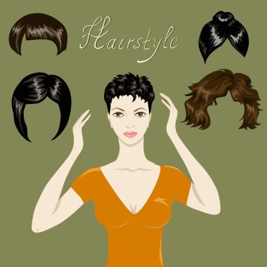 gyönyörű lány, és egy sor frizurák