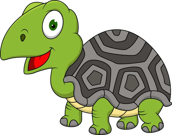 Dibujos animados de tortuga feliz — Vector de stock