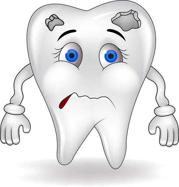 Trauriger Zahn — Stockvektor