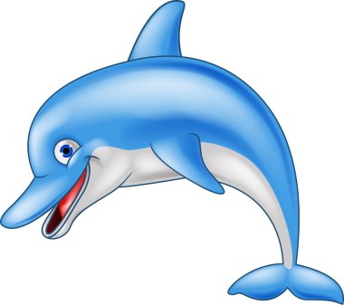 Funny dolphin cartoon clipart