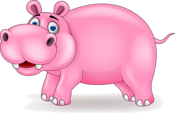 Funny pink hippo — Stockvector