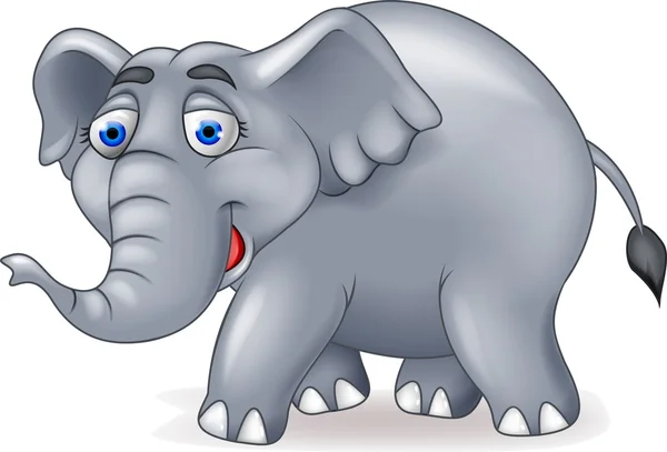 Dibujos animados elefante feliz — Vector de stock