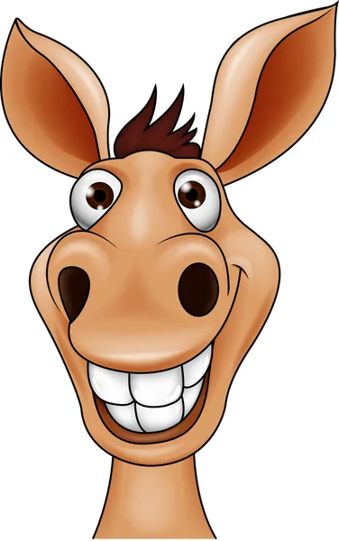 Cabeza de burro sonriente — Vector de stock