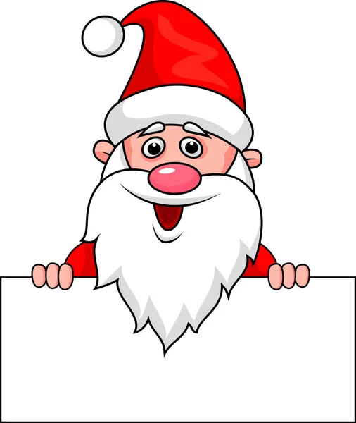 Santa Claus, holding a blank sign — Stock Vector