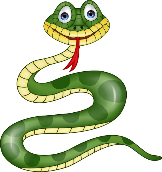 Divertida serpiente de dibujos animados — Vector de stock