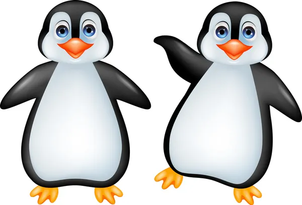 Divertida caricatura de pingüino — Vector de stock