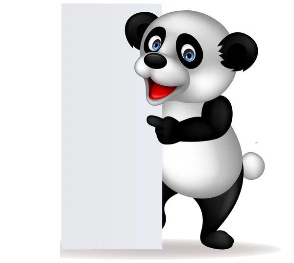 Panda en leeg teken — Stockvector