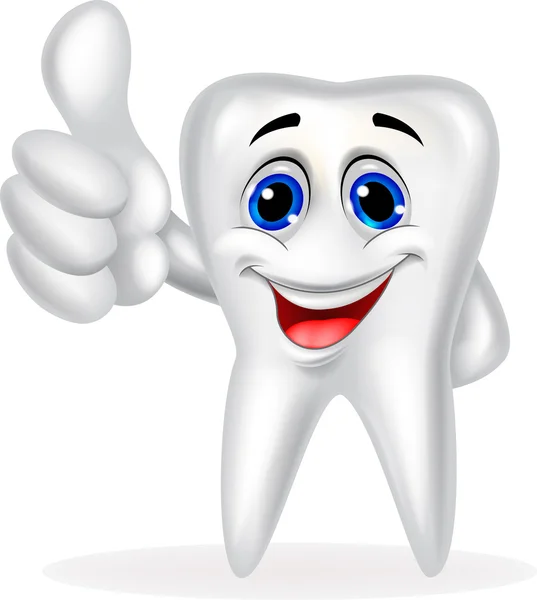 Tooth cartoon with thumb up — Stock Vector