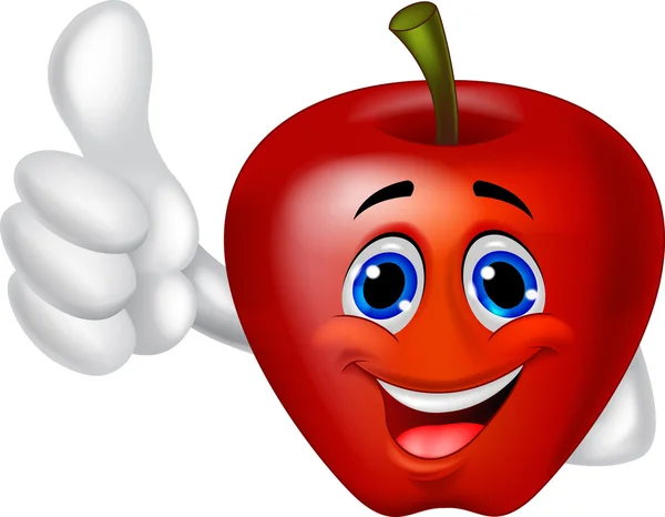 Red apple cartoon character — Stock Vector