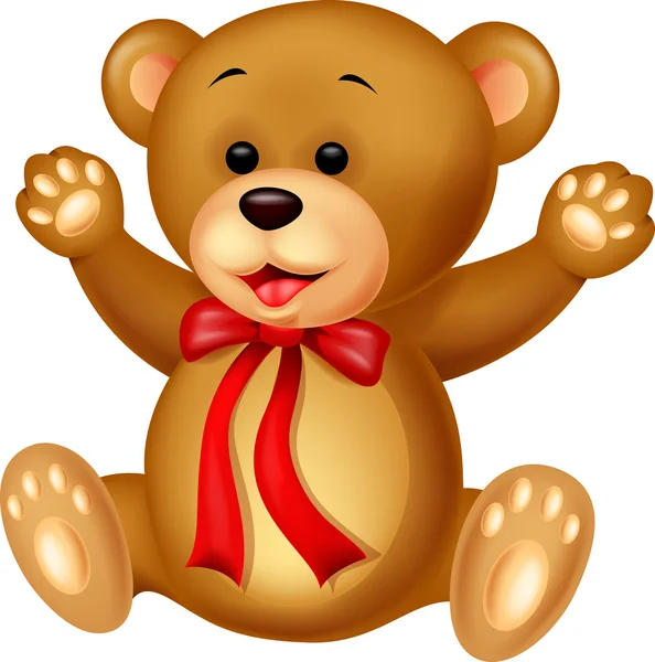 Щасливий коричневий ведмідь мультфільм — стоковий вектор