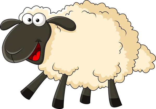 Smiling sheep cartoon — Stock Vector