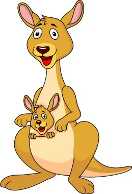 karikatür kanguru ve onun bebek