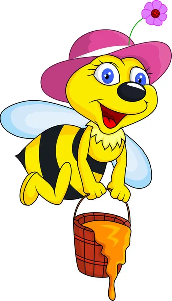 Grappige bee cartoon — Stockvector