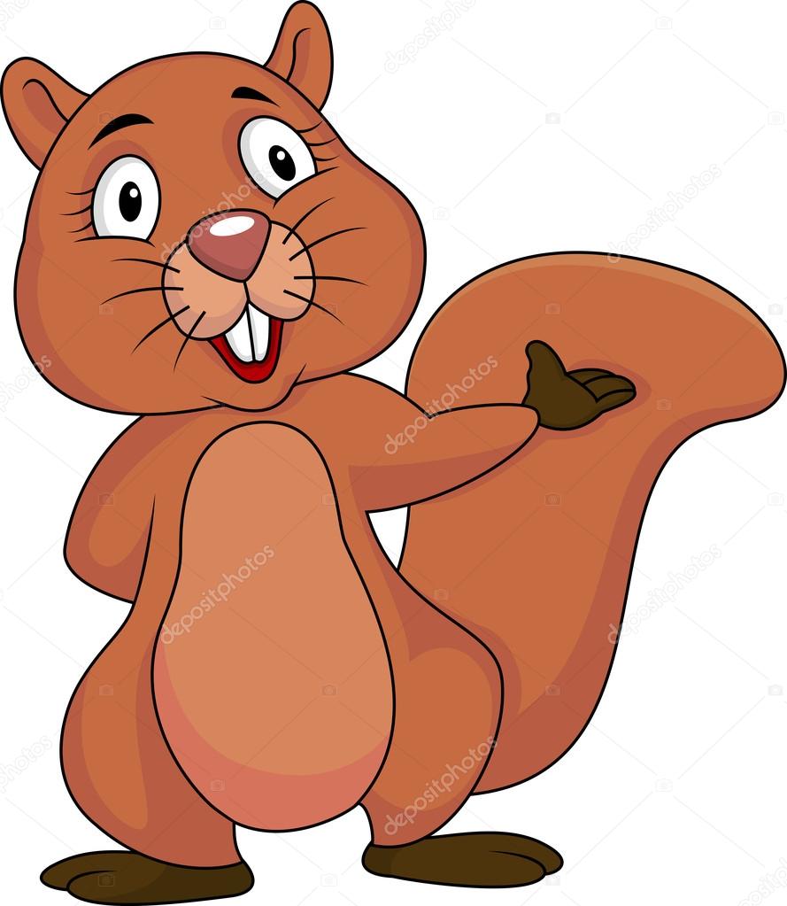 Cute cartoon squirrel