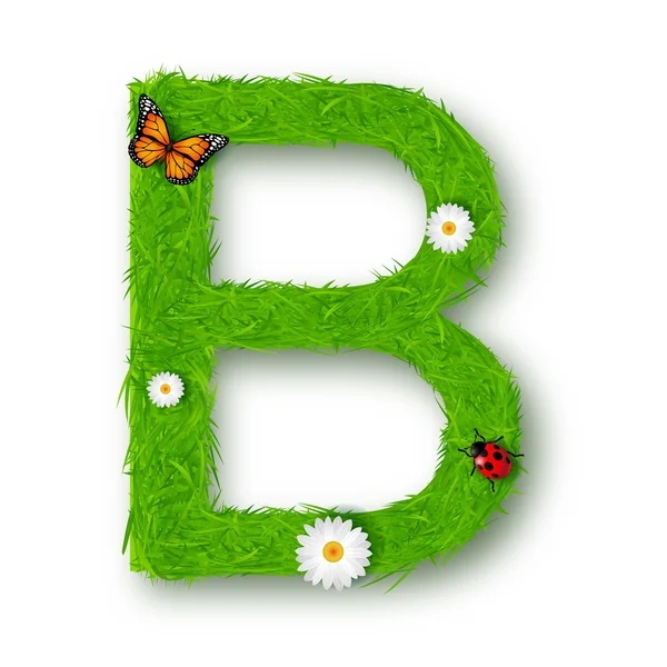 çim mektup b beyaz zemin üzerine