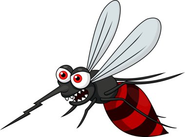 Angry mosquito cartoon clipart