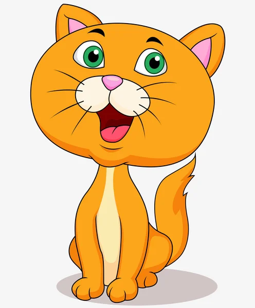 Lindo gato dibujos animados sentado — Vector de stock