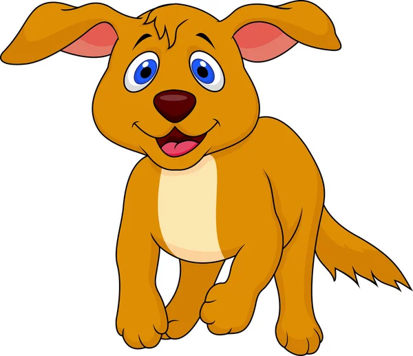 Carino cane cartone animato in esecuzione — Vettoriale Stock