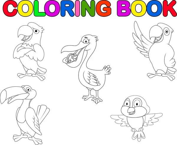 Libro da colorare della collezione Bird — Vettoriale Stock